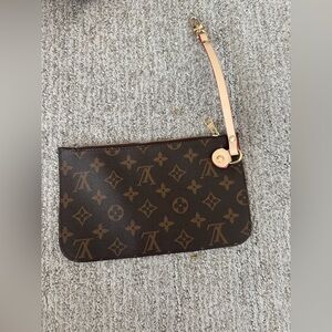 Elegant Brown Monogram Wristlet
